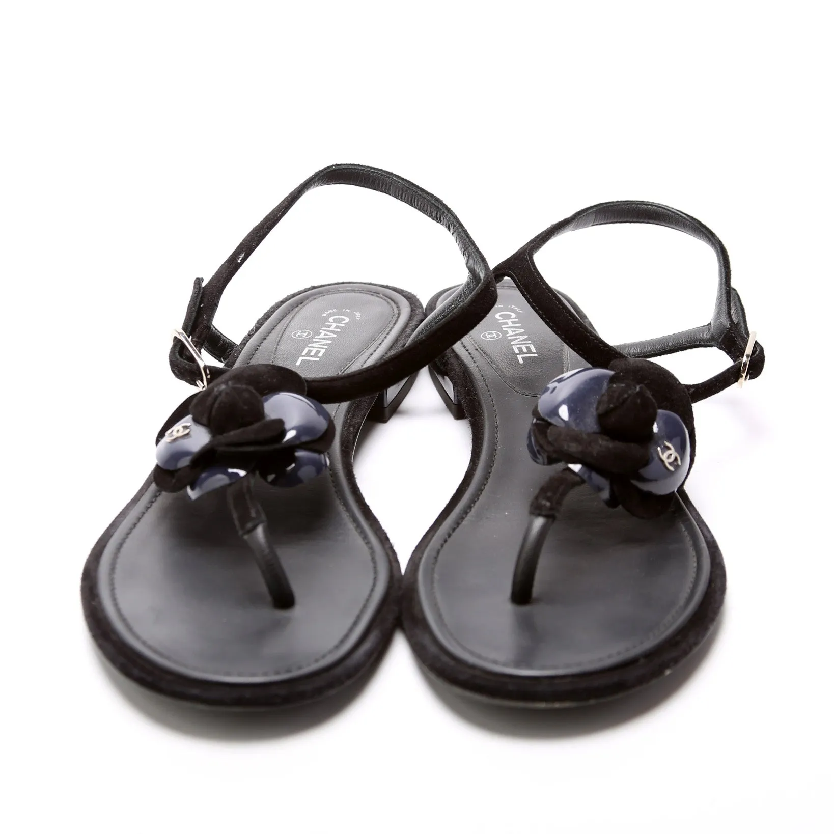 Camellia Flower T-Strap Sandals Size 37.5