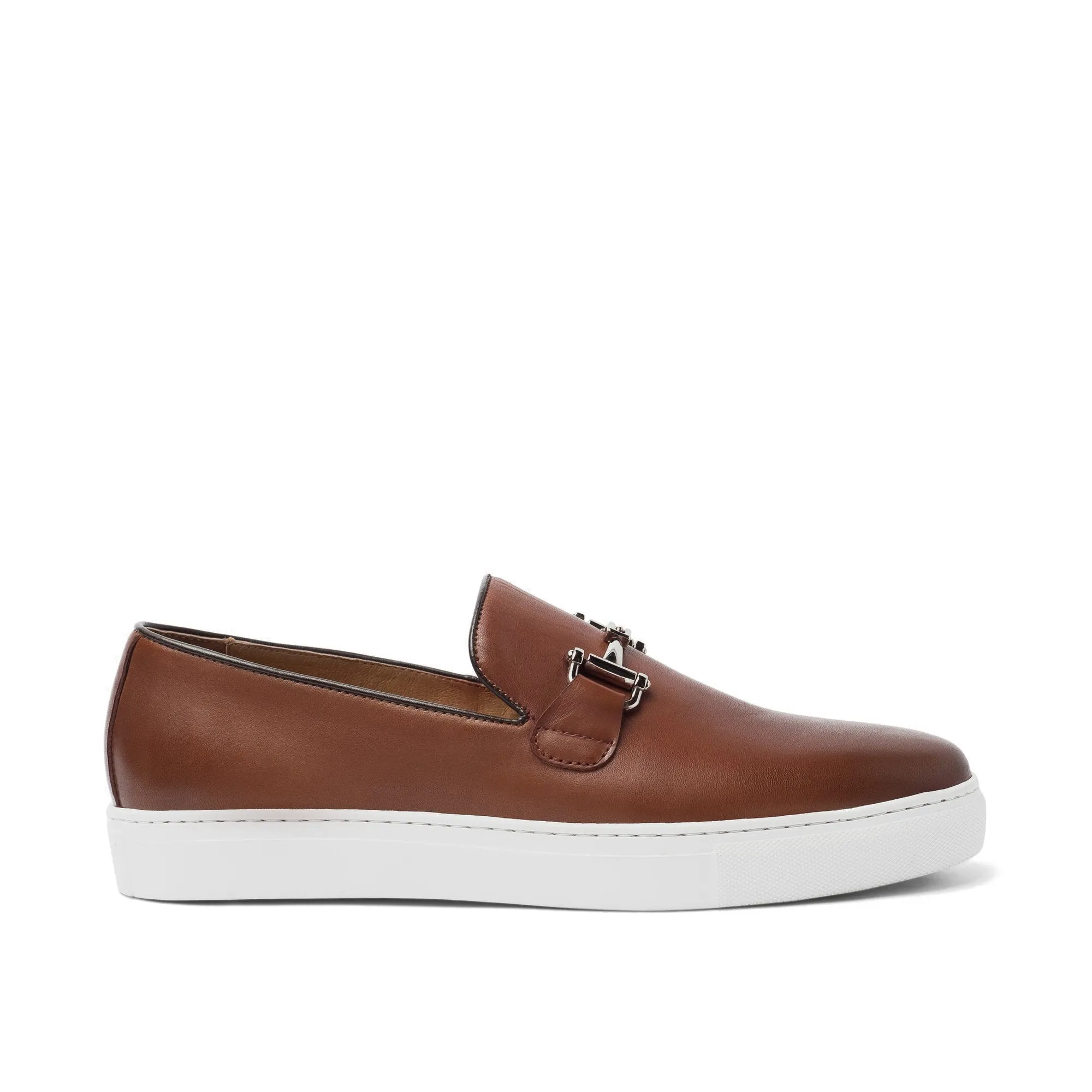 Tan Leather Alvin Horse Bit Sneakers